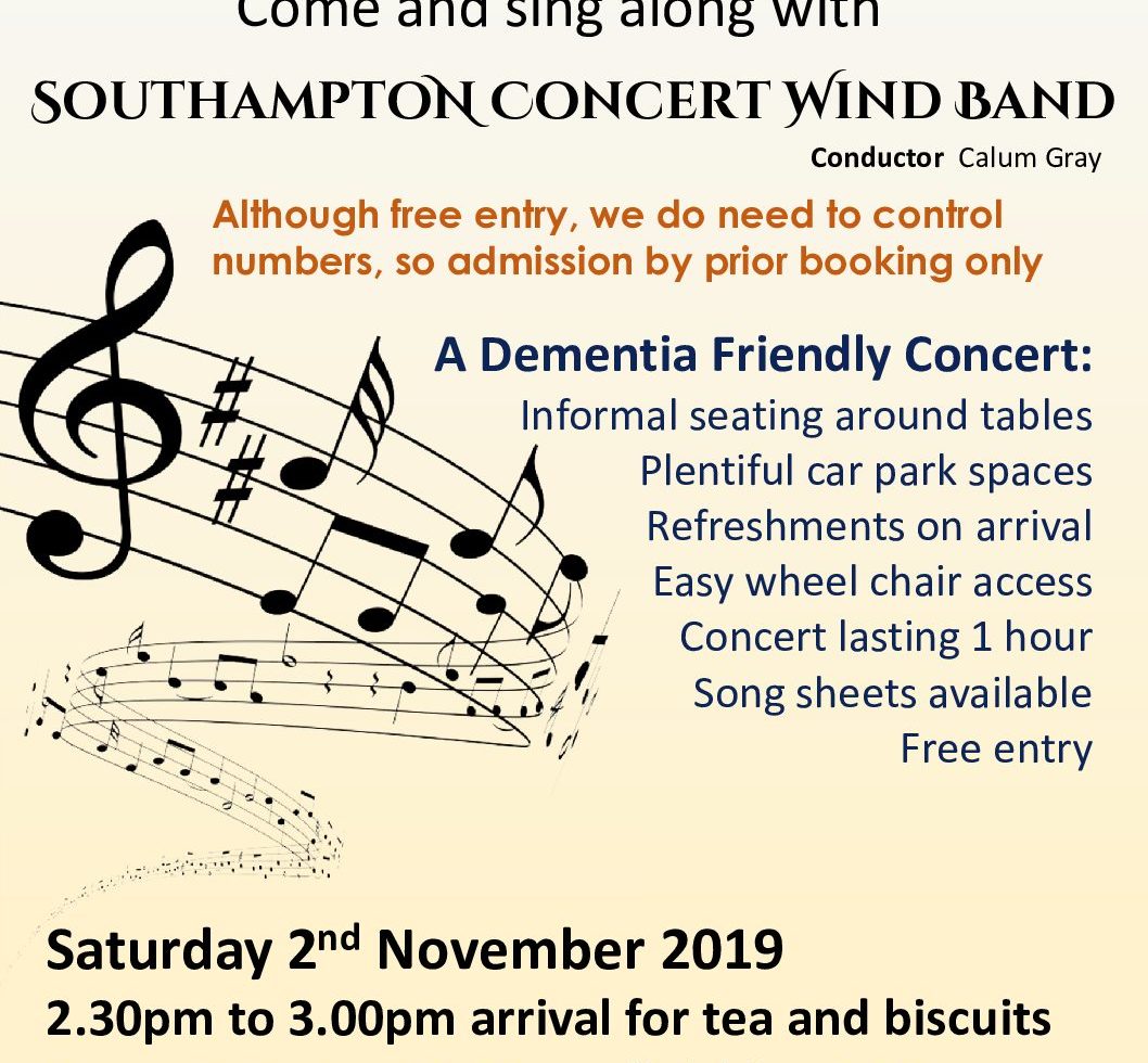 All Together Now! A free concert for people living with dementia and their carers.