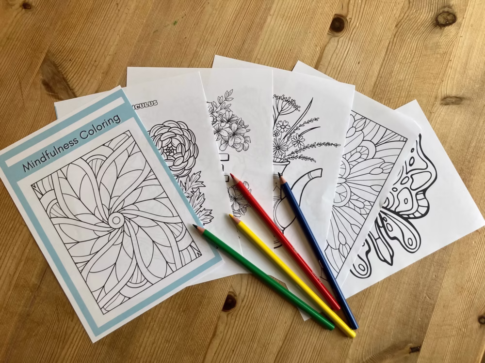 Mindfulness Colouring and pencils